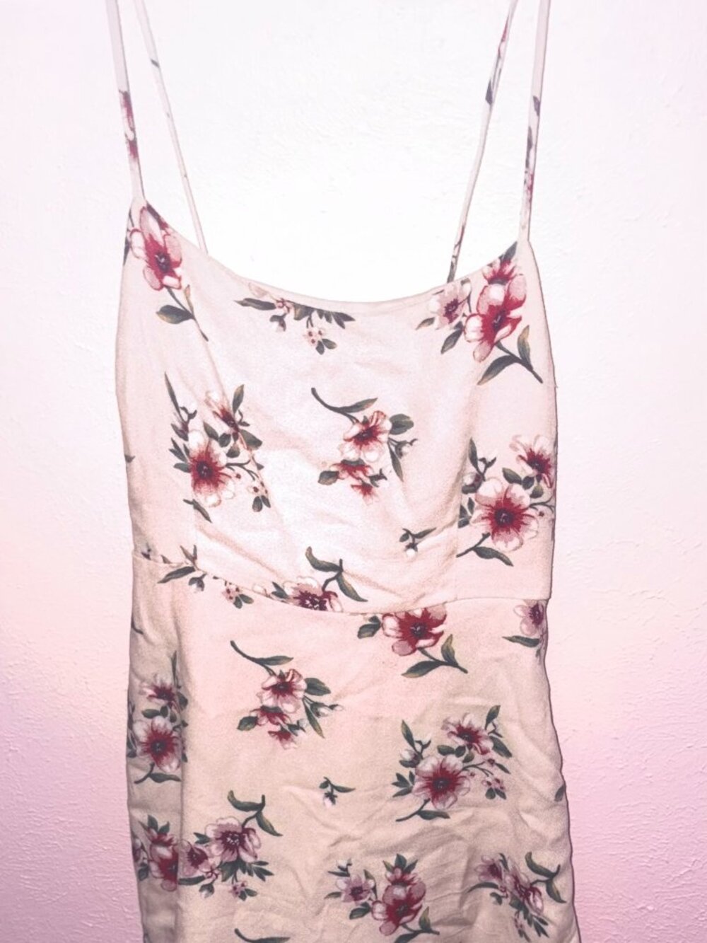 floral pink midi dress